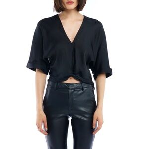 LBLC the label Black Frankie Top V-Neck Blouse M